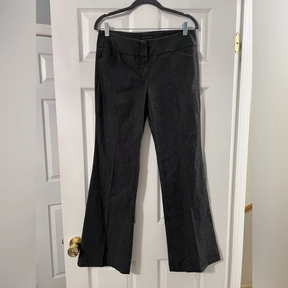 Theory Marcus D North Dakota Gray Flare Dress Pants Size 6